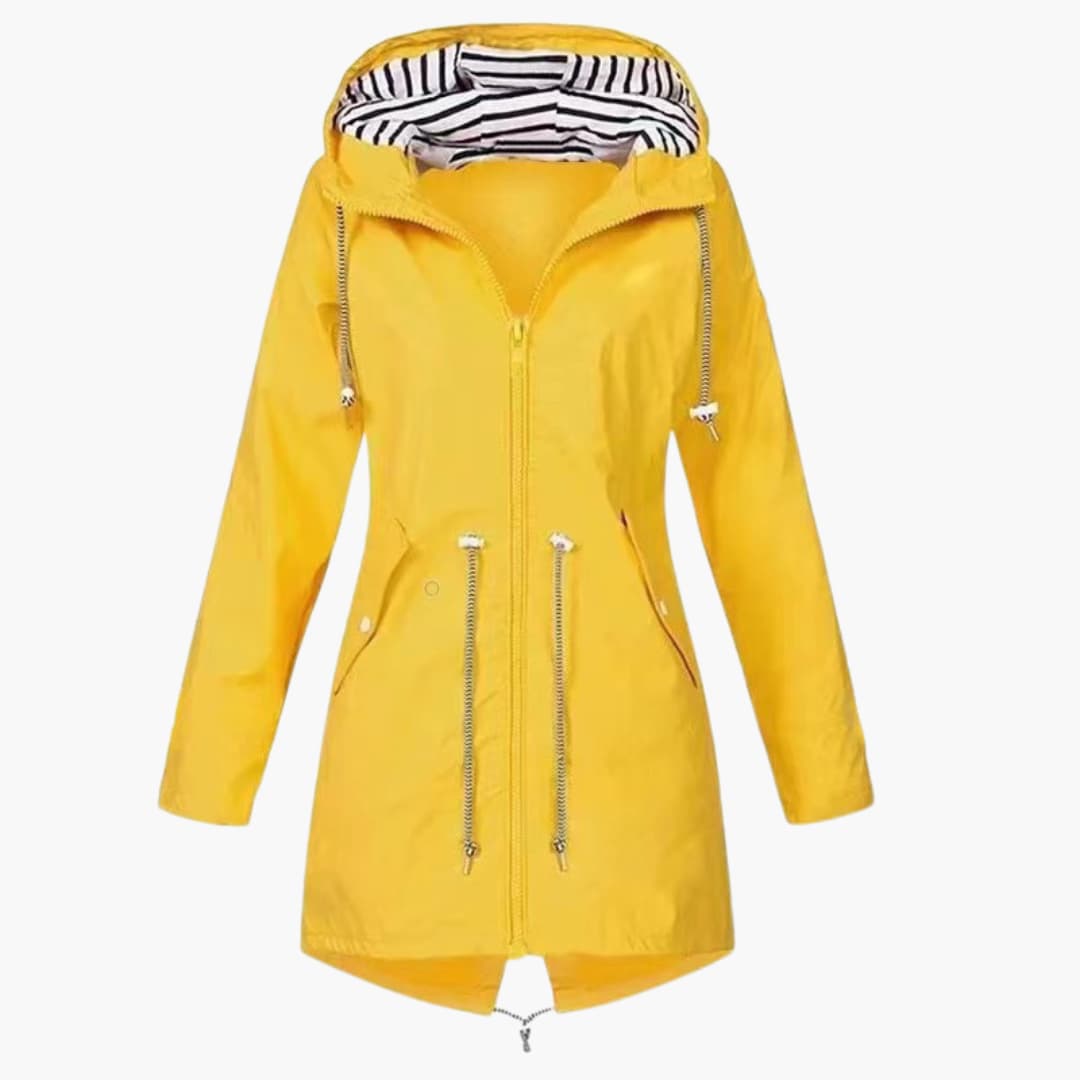 BerlinGlamour | Dames capuchonjack met rits en verstelbare taille 5