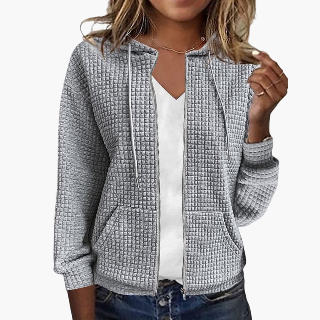 BerlinGlamour | Dames capuchonjack met rits en voorzakken 0