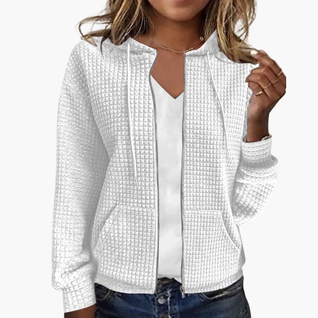 BerlinGlamour | Dames capuchonjack met rits en voorzakken 1