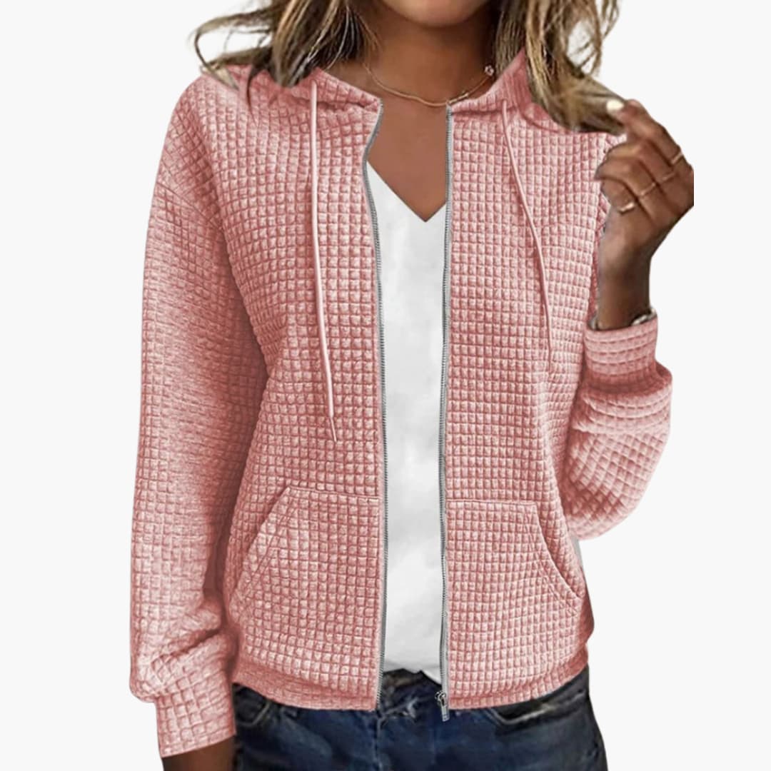 BerlinGlamour | Dames capuchonjack met rits en voorzakken 3