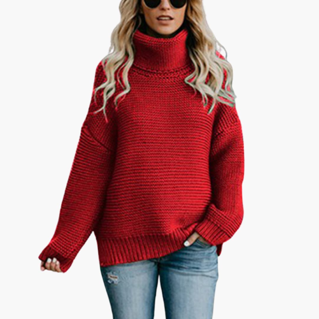 BerlinGlamour | Dames coltrui met geribbelde zoom 1