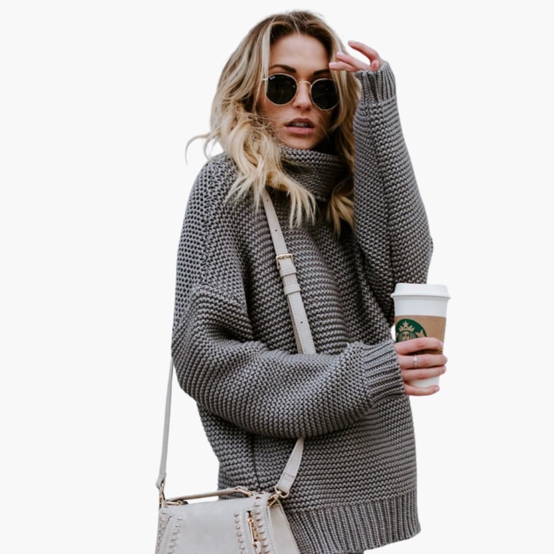 BerlinGlamour | Dames coltrui met geribbelde zoom 2