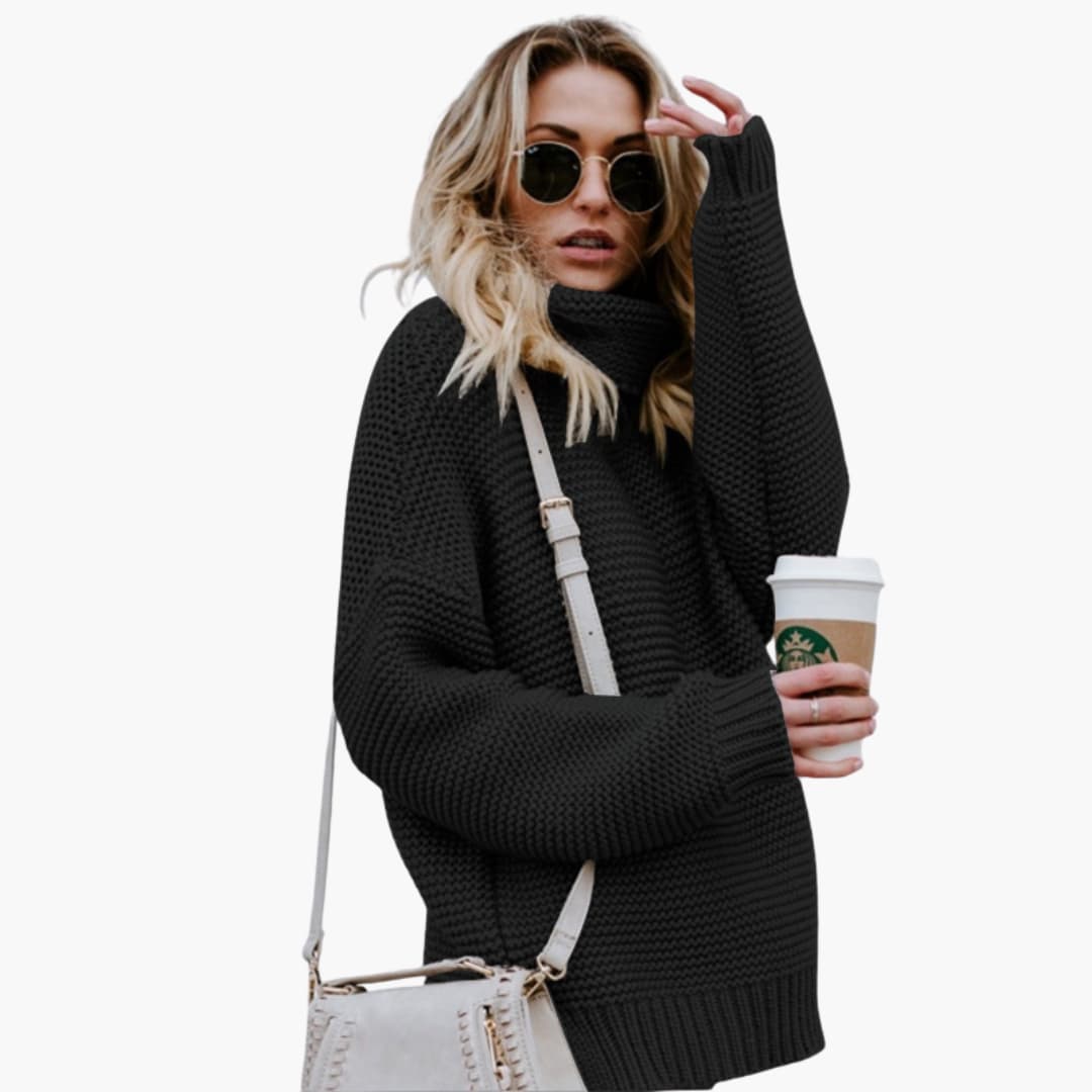 BerlinGlamour | Dames coltrui met geribbelde zoom 4