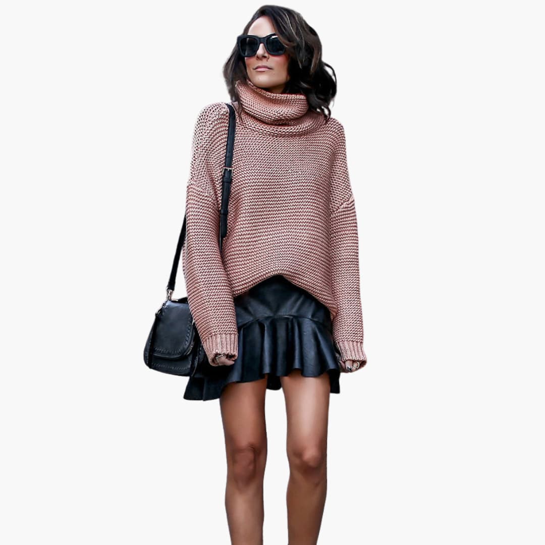 BerlinGlamour | Dames coltrui met geribbelde zoom 5