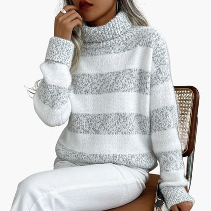 BerlinGlamour | Dames coltrui met gestreept oppervlak 0