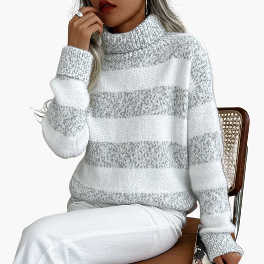 BerlinGlamour | Dames coltrui met gestreept oppervlak 0