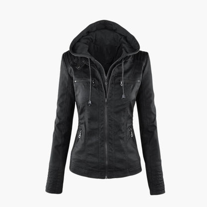 BerlinGlamour | Dames cropped jasje met puntkraag, knoopsluiting aan de voorkant, klepzakken en lange mouwen 2