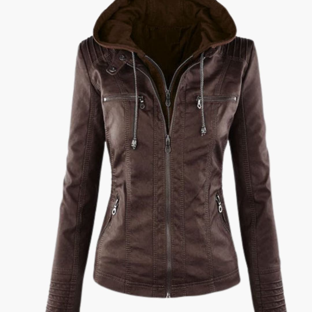 BerlinGlamour | Dames cropped jasje met puntkraag, knoopsluiting aan de voorkant, klepzakken en lange mouwen 3