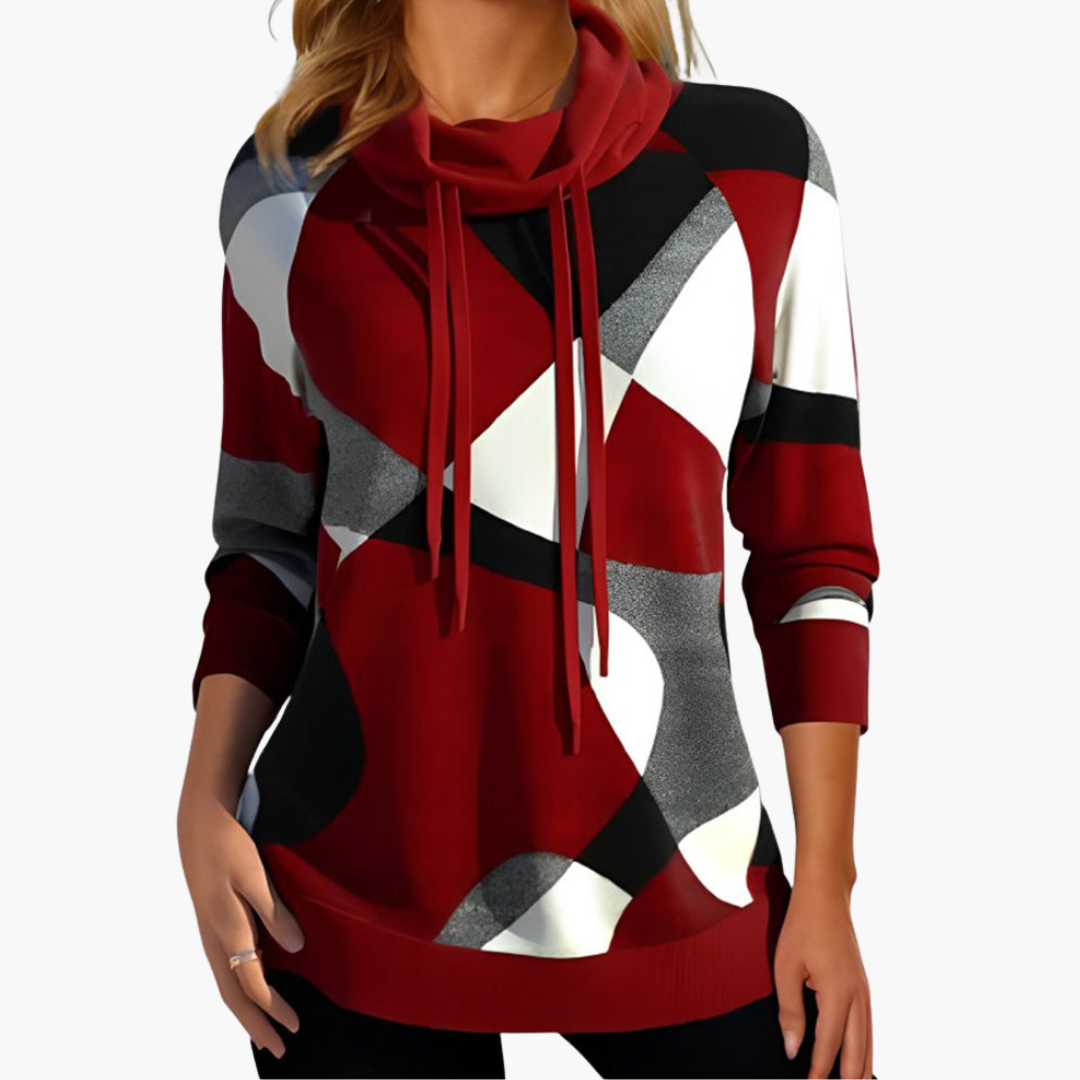 BerlinGlamour | Dames hoodie met geometrisch patroon 0