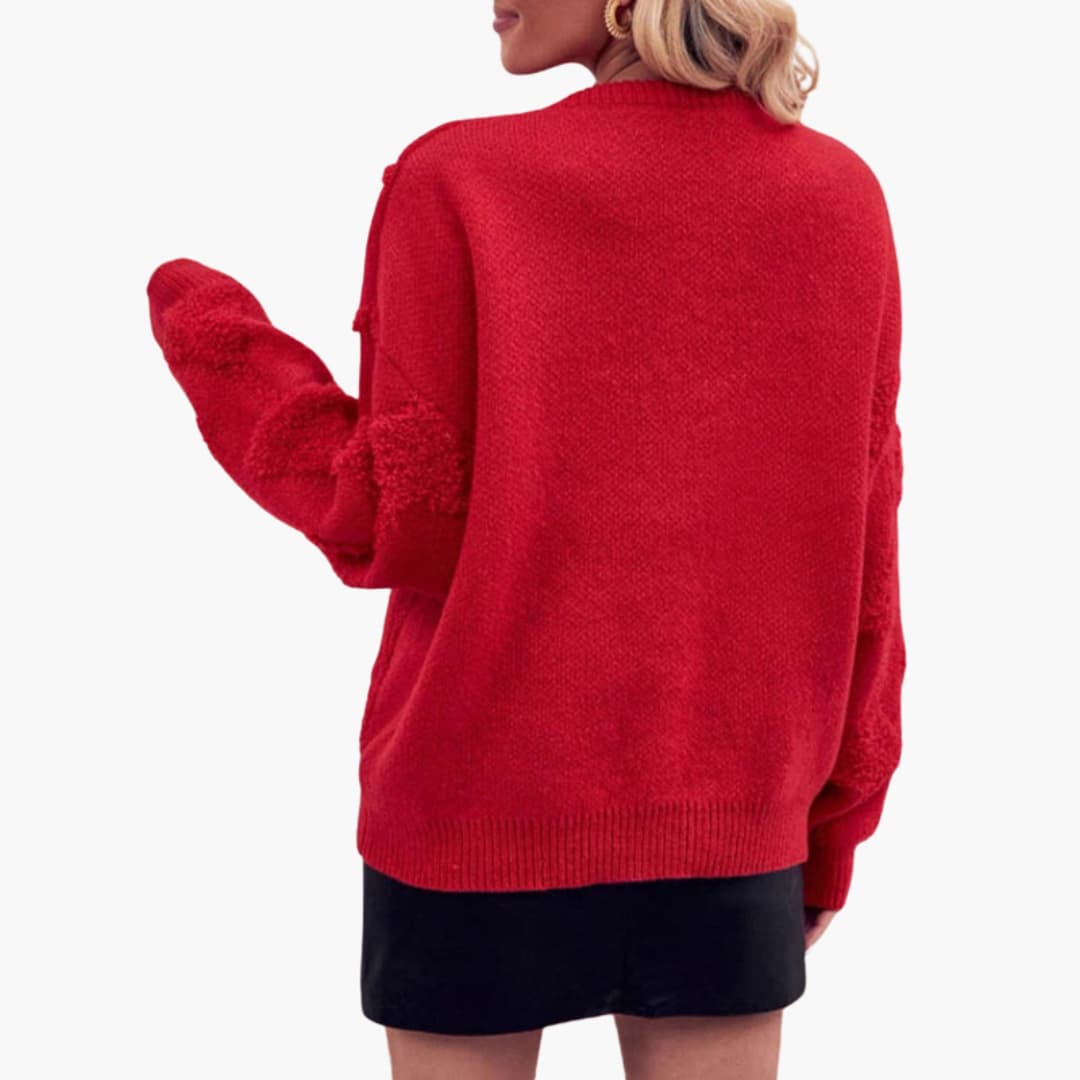 BerlinGlamour | Dames kersttrui met 3D details 1