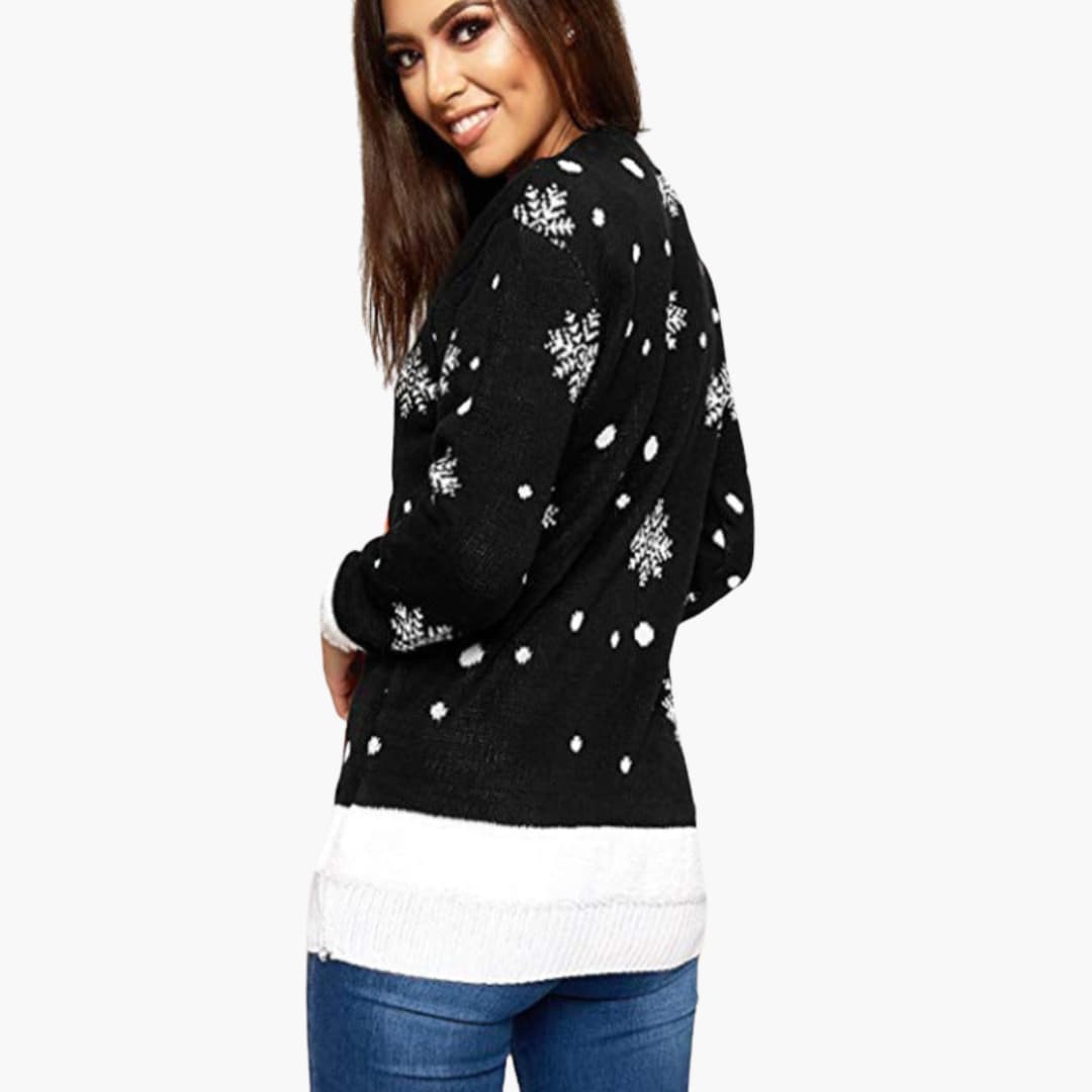 BerlinGlamour | Dames kersttrui met feestelijk design en groot motief 3