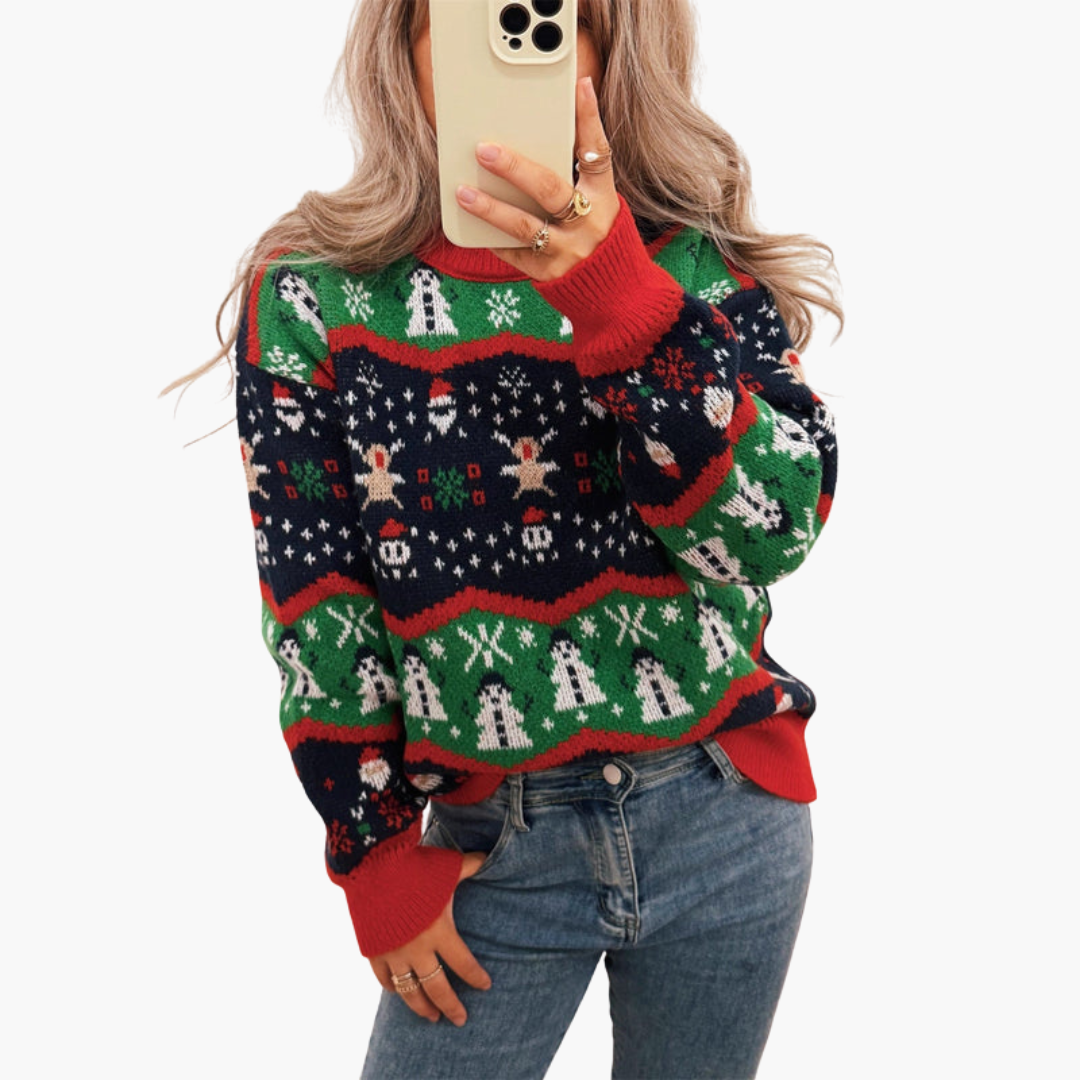 BerlinGlamour | Dames kersttrui met feestelijk motief 0