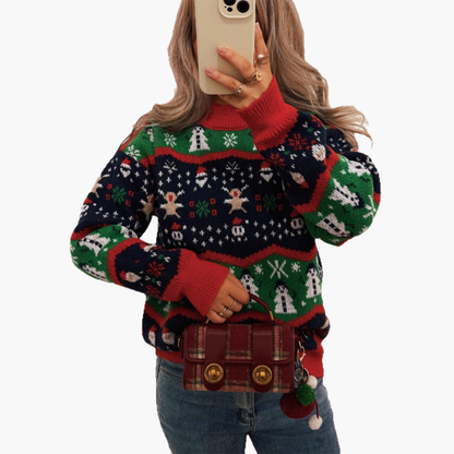 BerlinGlamour | Dames kersttrui met feestelijk motief 3