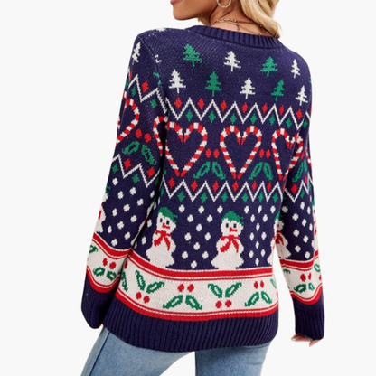 BerlinGlamour | Dames kersttrui met hart- en kerstboommotief 1