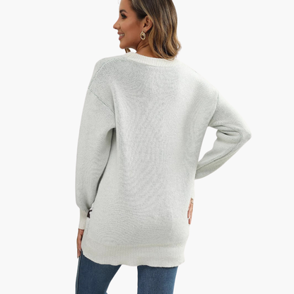 BerlinGlamour | Dames kersttrui met kerstboom- en sneeuwvlokmotief 3