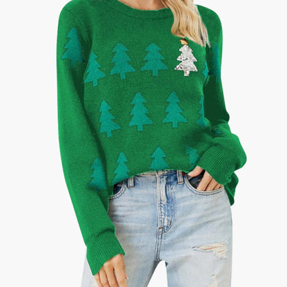 BerlinGlamour | Dames kersttrui met kerstboommotief 6