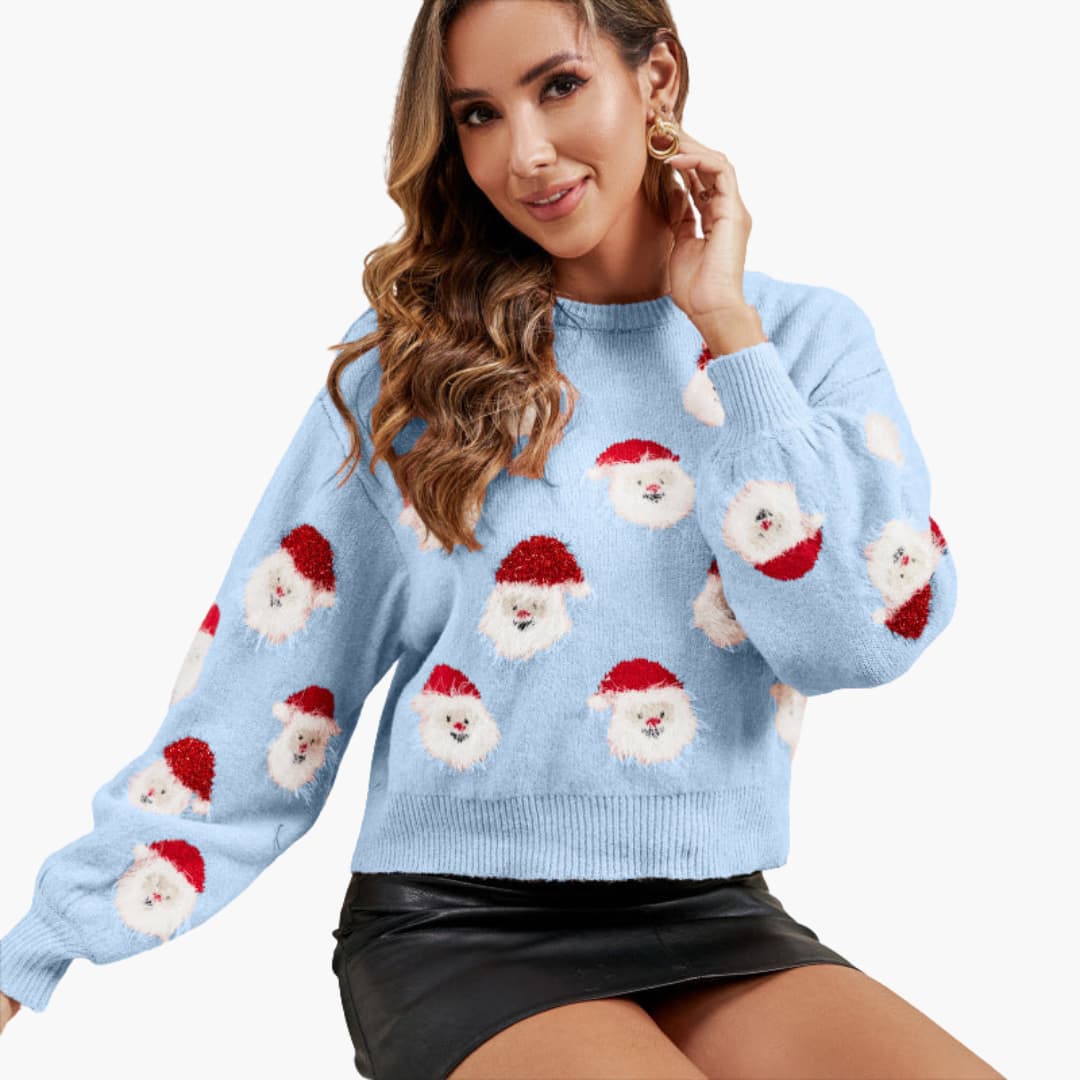 BerlinGlamour | Dames kersttrui met kerstmanmotief 3