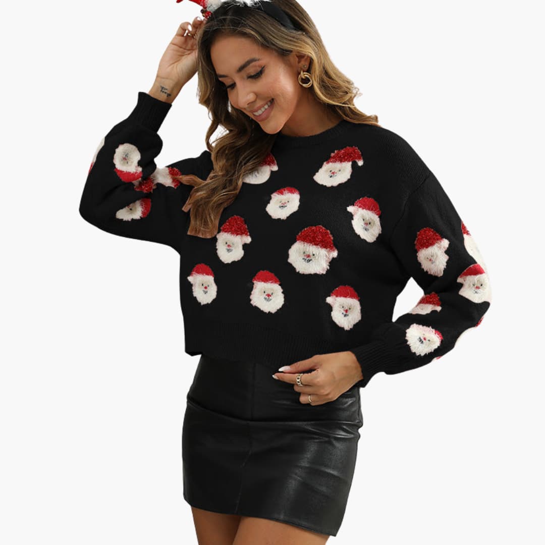 BerlinGlamour | Dames kersttrui met kerstmanmotief 5