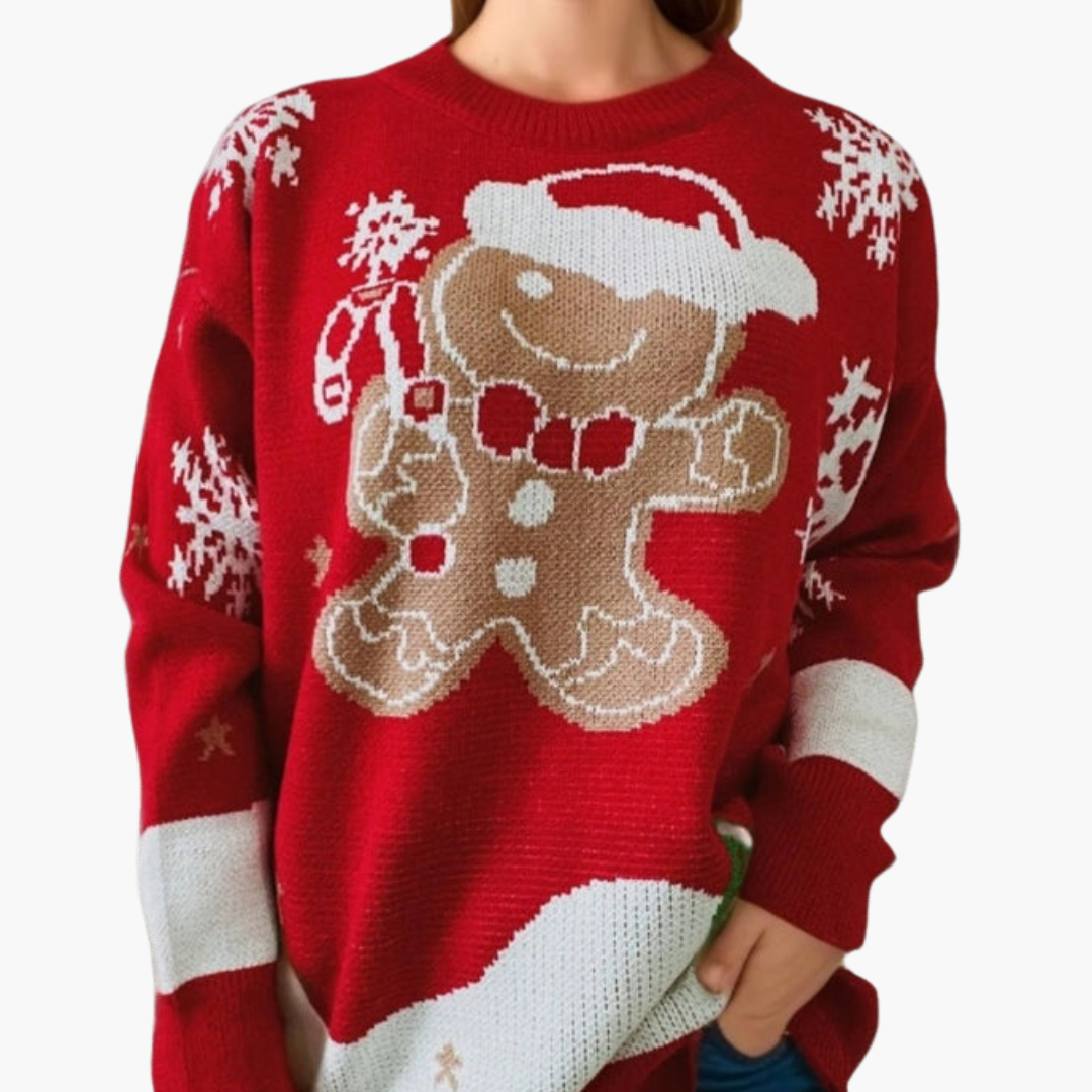 BerlinGlamour | Dames kersttrui met peperkoekmotief 2