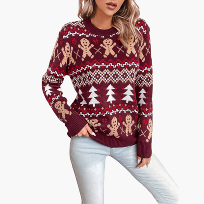 BerlinGlamour | Dames kersttrui met peperkoekmotief 3