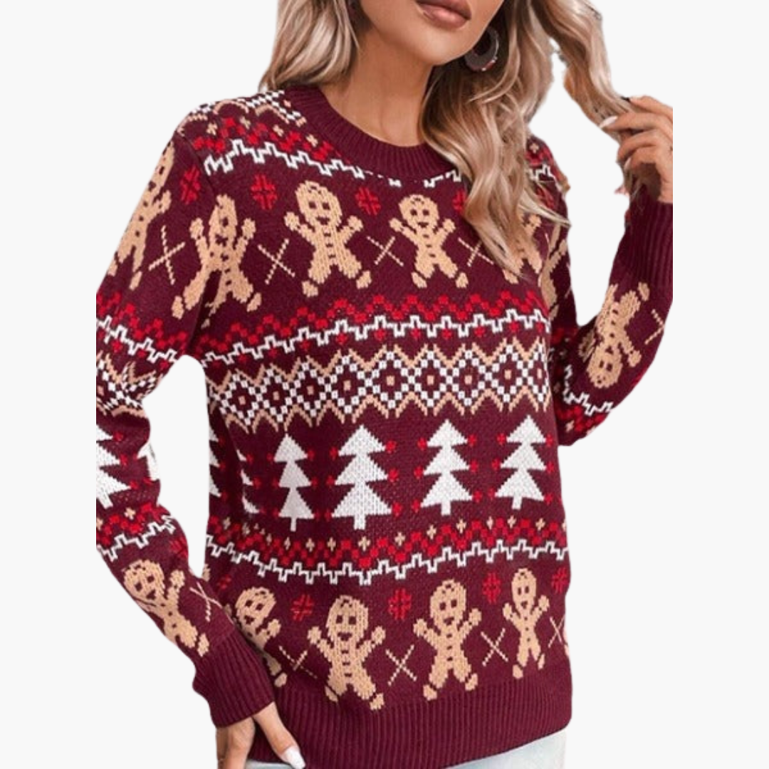 BerlinGlamour | Dames kersttrui met peperkoekmotief 4