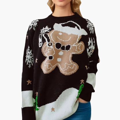 BerlinGlamour | Dames kersttrui met peperkoekmotief 4