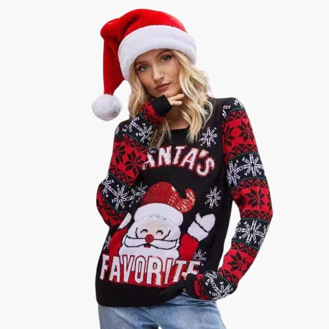 BerlinGlamour | Dames kersttrui met rendier 1