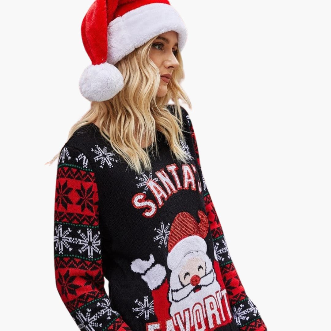 BerlinGlamour | Dames kersttrui met rendier 2