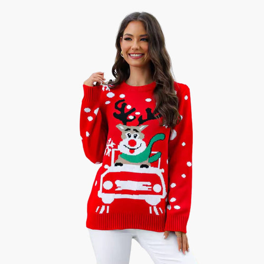 BerlinGlamour | Dames kersttrui met rendiermotief 0