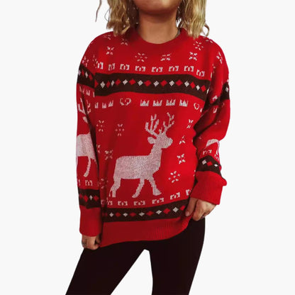 BerlinGlamour | Dames kersttrui met rendiermotief 0
