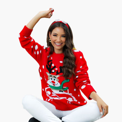BerlinGlamour | Dames kersttrui met rendiermotief 1