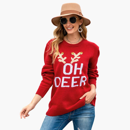 BerlinGlamour | Dames kersttrui met rendiermotief 1