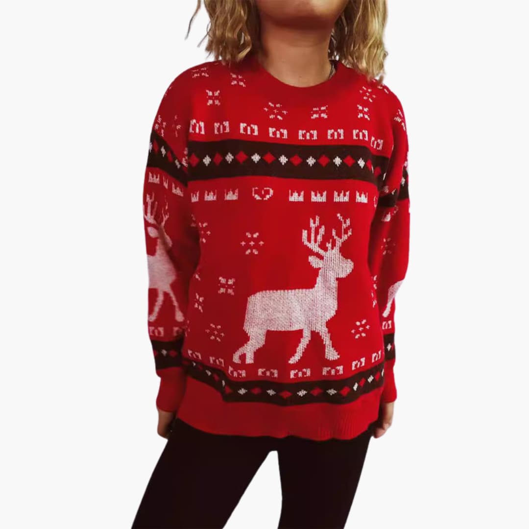 BerlinGlamour | Dames kersttrui met rendiermotief 1