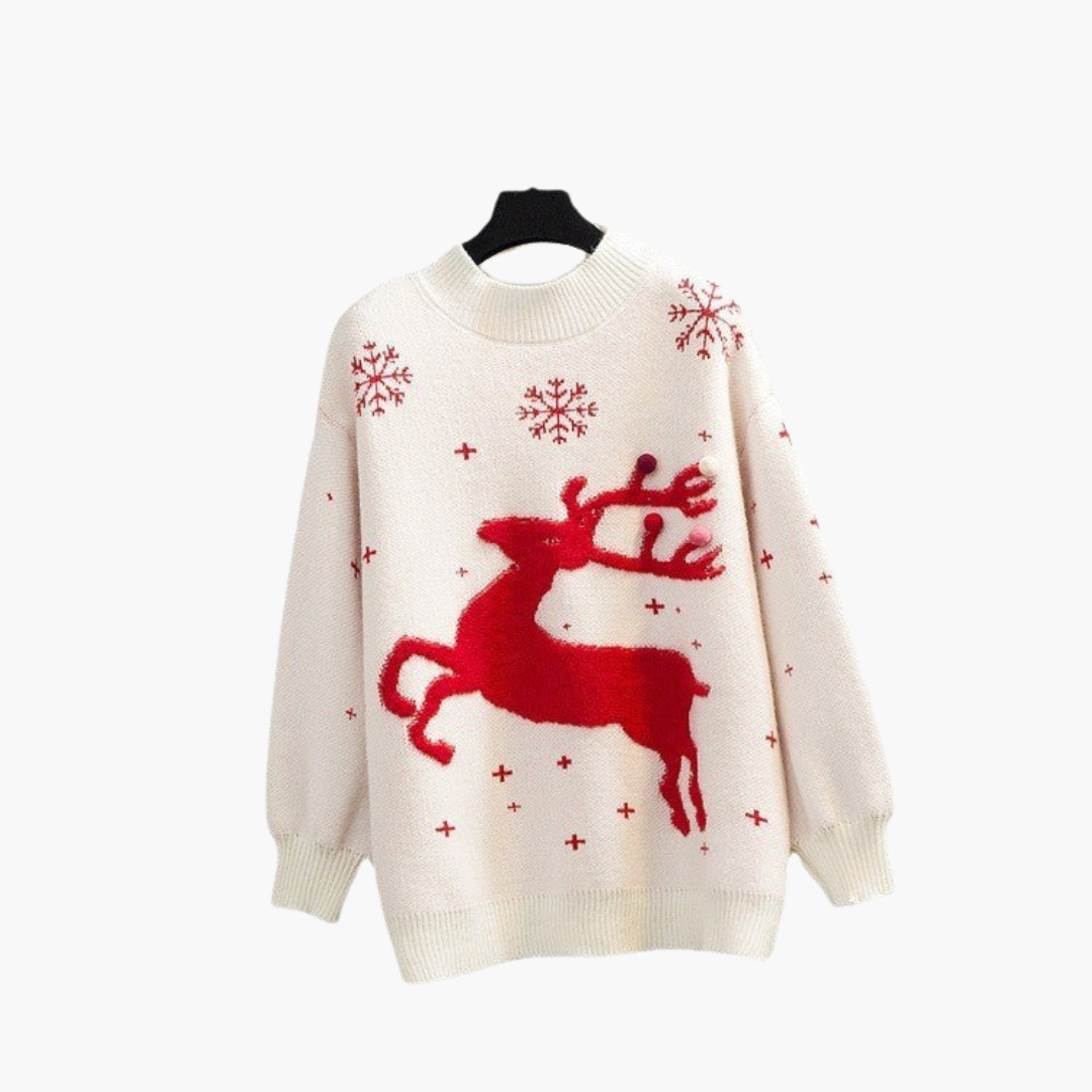 BerlinGlamour | Dames kersttrui met rendiermotief 2