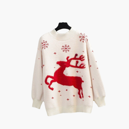 BerlinGlamour | Dames kersttrui met rendiermotief 2