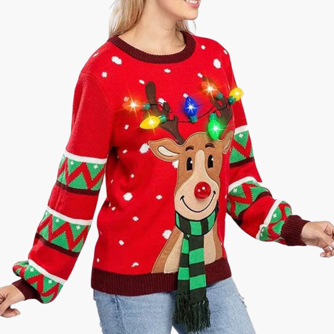 BerlinGlamour | Dames kersttrui met rendiermotief 2