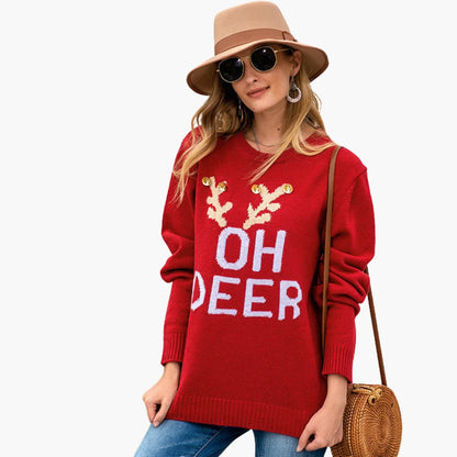 BerlinGlamour | Dames kersttrui met rendiermotief 2