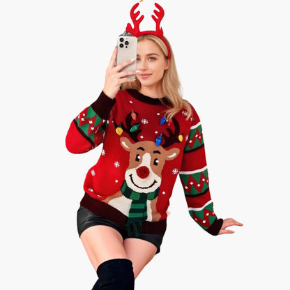 BerlinGlamour | Dames kersttrui met rendiermotief 3