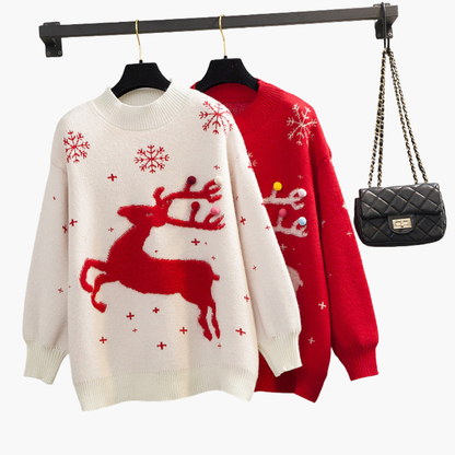 BerlinGlamour | Dames kersttrui met rendiermotief 4