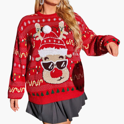 BerlinGlamour | Dames kersttrui met rendiermotief 5