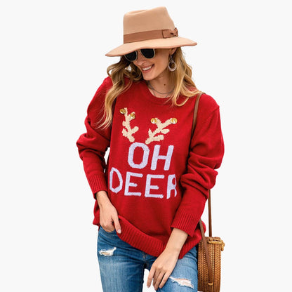 BerlinGlamour | Dames kersttrui met rendiermotief 5