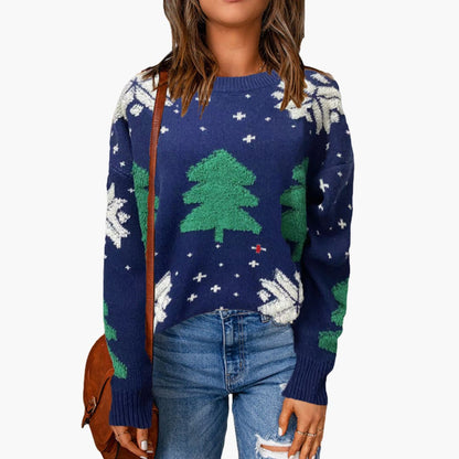 BerlinGlamour | Dames kersttrui met seizoensgebonden boomontwerp 1