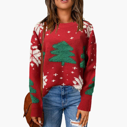BerlinGlamour | Dames kersttrui met seizoensgebonden boomontwerp 3