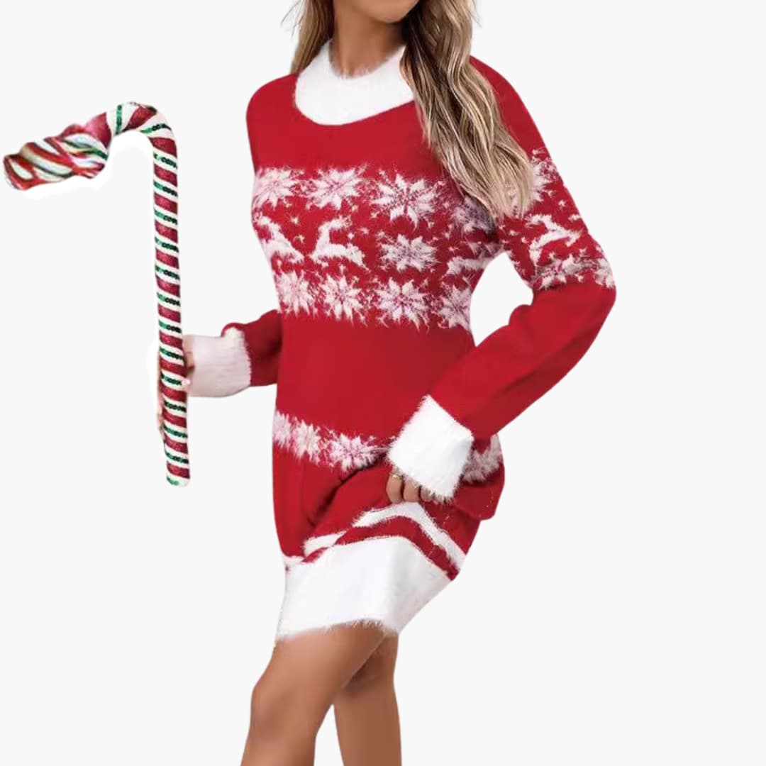 BerlinGlamour | Dames kersttrui met sneeuwvlokdesign 1