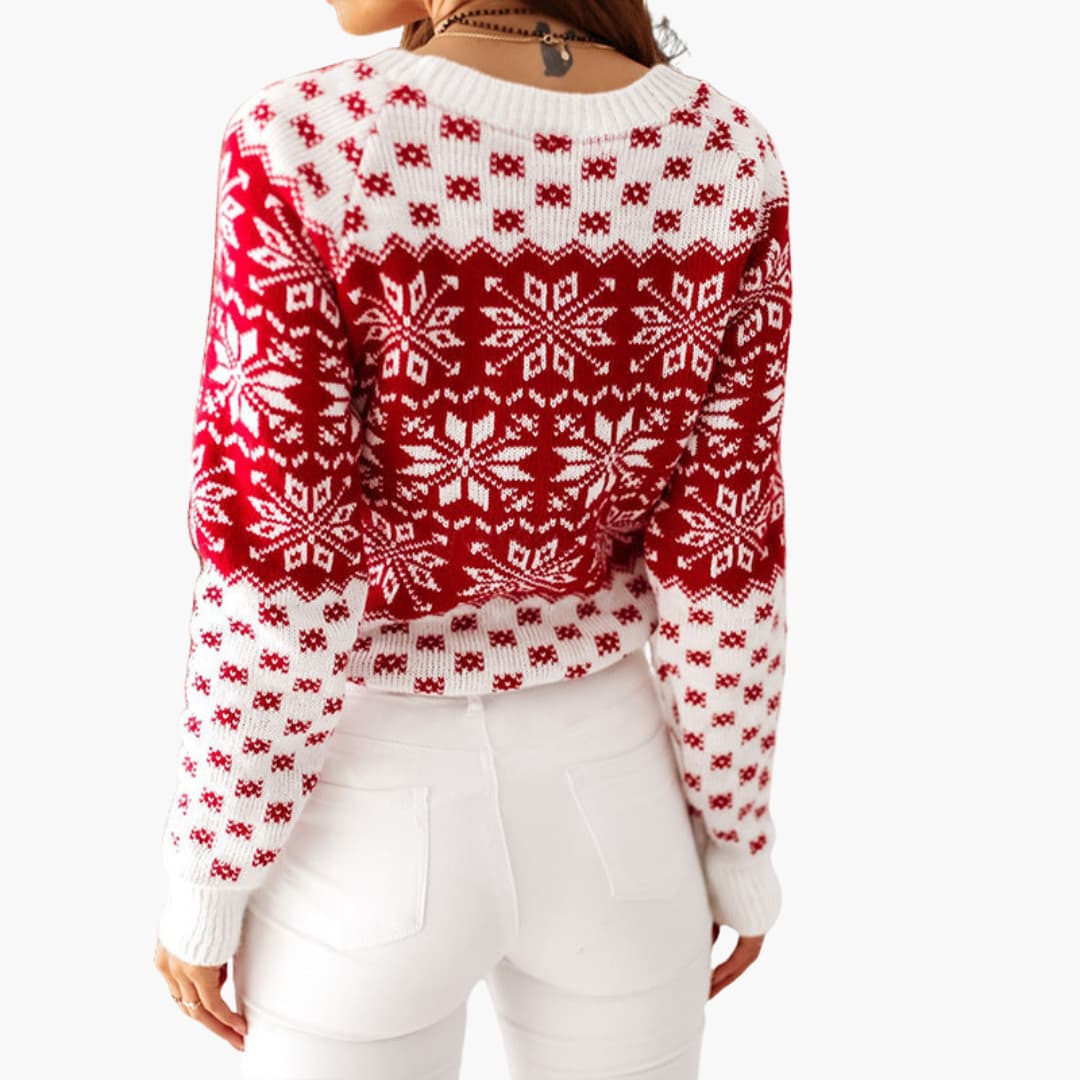 BerlinGlamour | Dames kersttrui met sneeuwvlokmotief 3