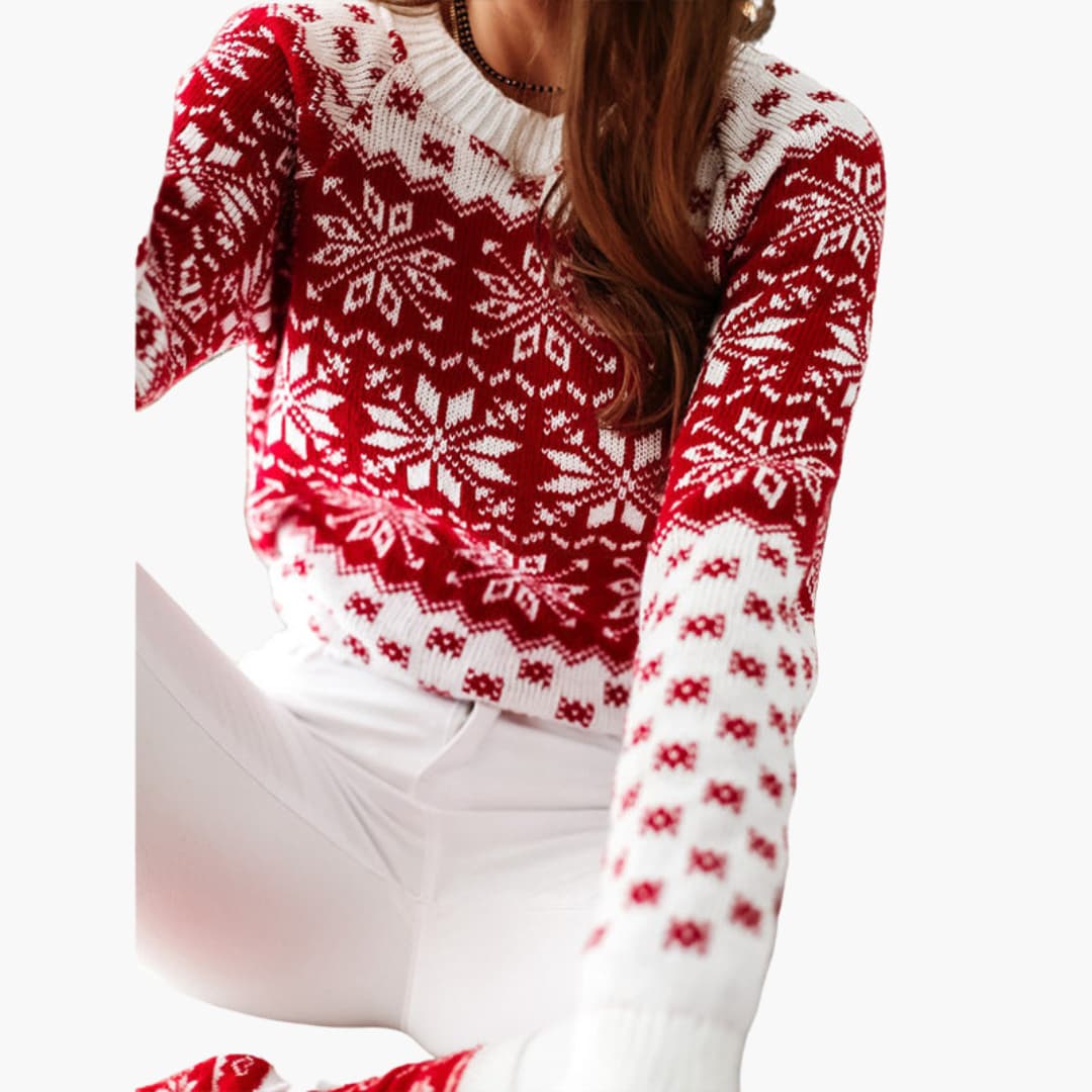BerlinGlamour | Dames kersttrui met sneeuwvlokmotief 4