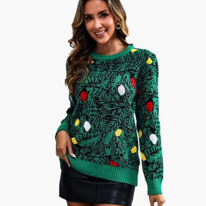 BerlinGlamour | Dames kersttrui met speels boomdesign 0