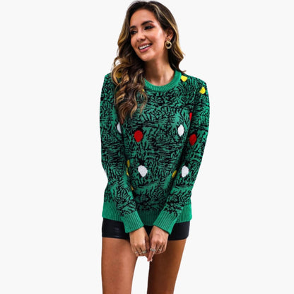 BerlinGlamour | Dames kersttrui met speels boomdesign 1