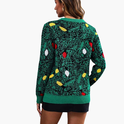 BerlinGlamour | Dames kersttrui met speels boomdesign 2