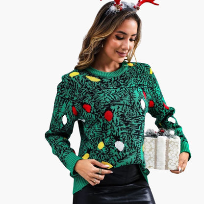 BerlinGlamour | Dames kersttrui met speels boomdesign 4